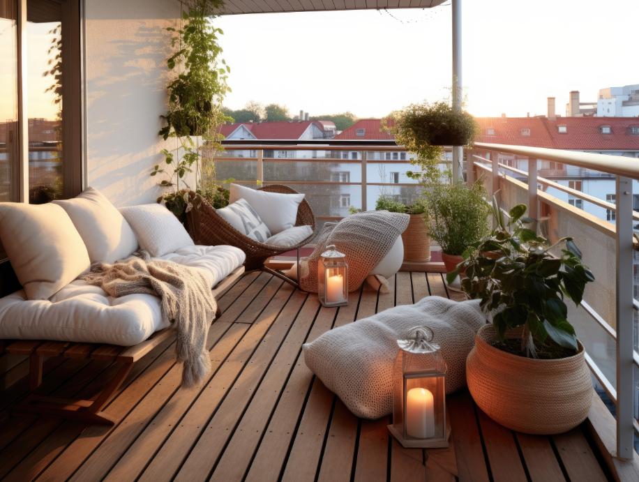 Balcon revêtement bois