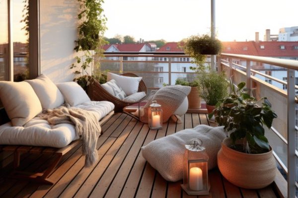 Balcon revêtement bois